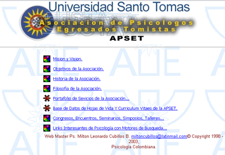 APSET : Asociación de Psicologos Egresados Tomistas.